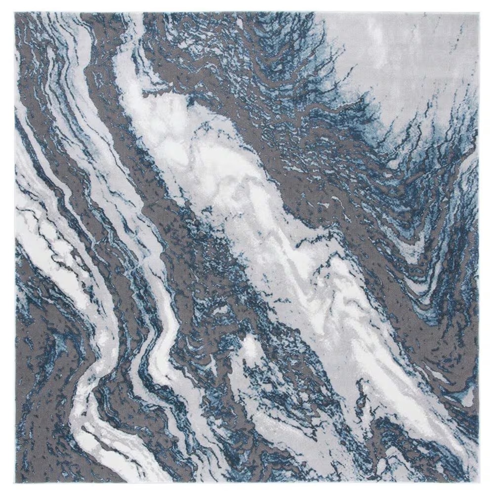 Safavieh Craft CFT844M 6'7" Square Blue and Grey Area Rug