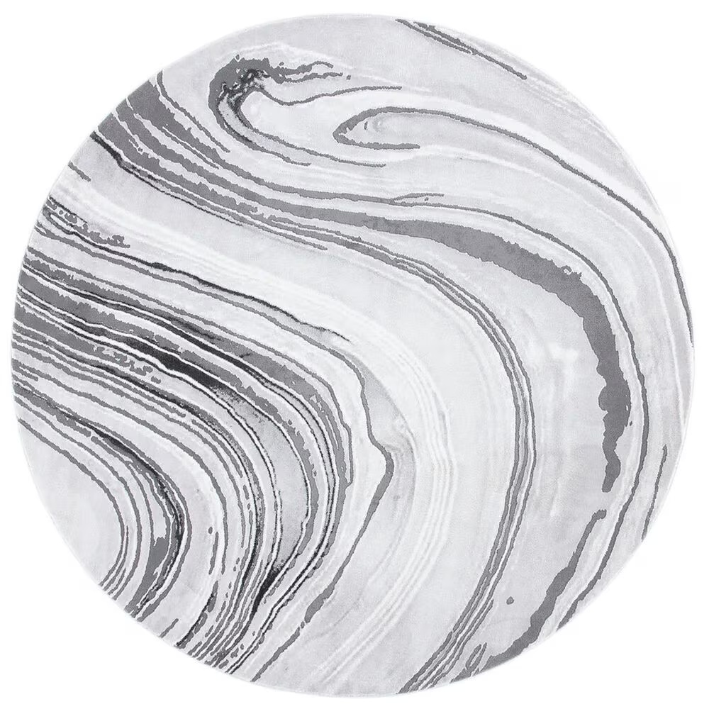 Safavieh Craft 6'7" Round Light Grey and Grey Area Rug