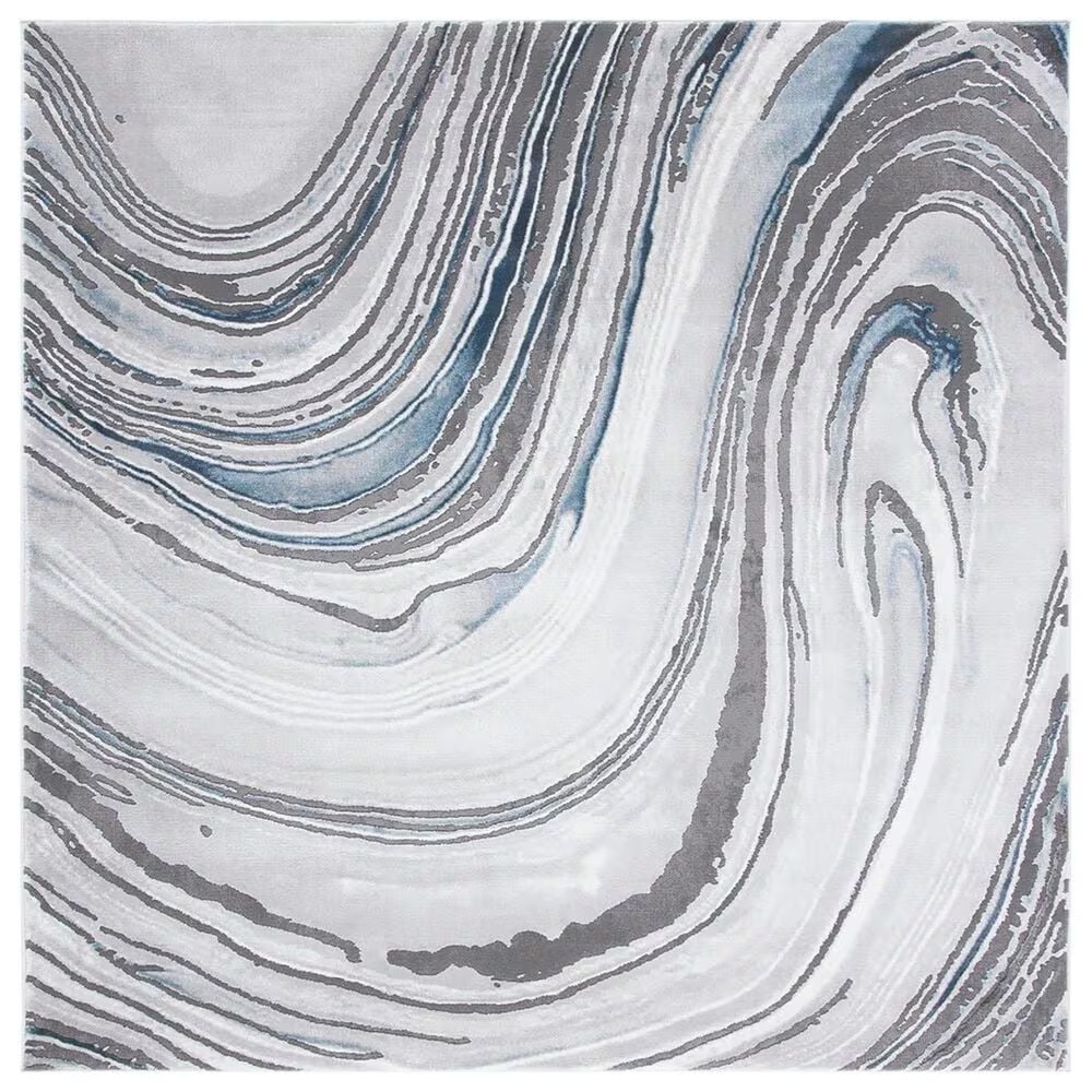 Safavieh Craft CFT845M 6'7" Square Blue and Grey Area Rug