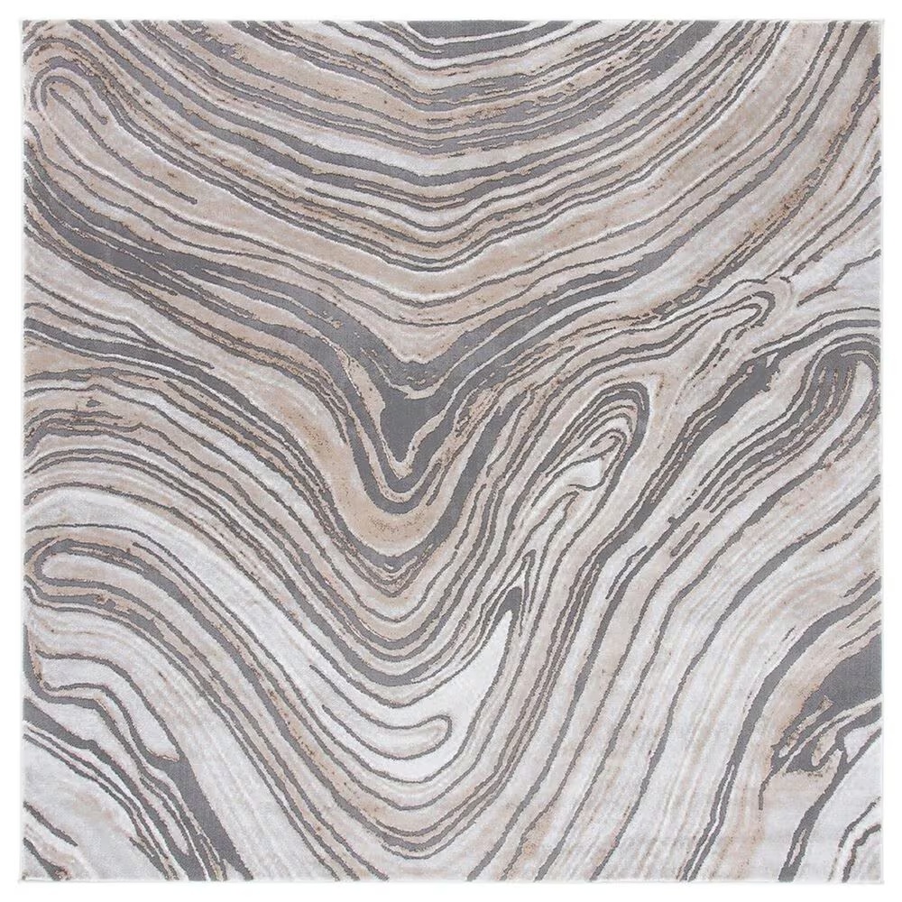 Safavieh Craft CFT846D 6'7" Square Gold and Grey Area Rug