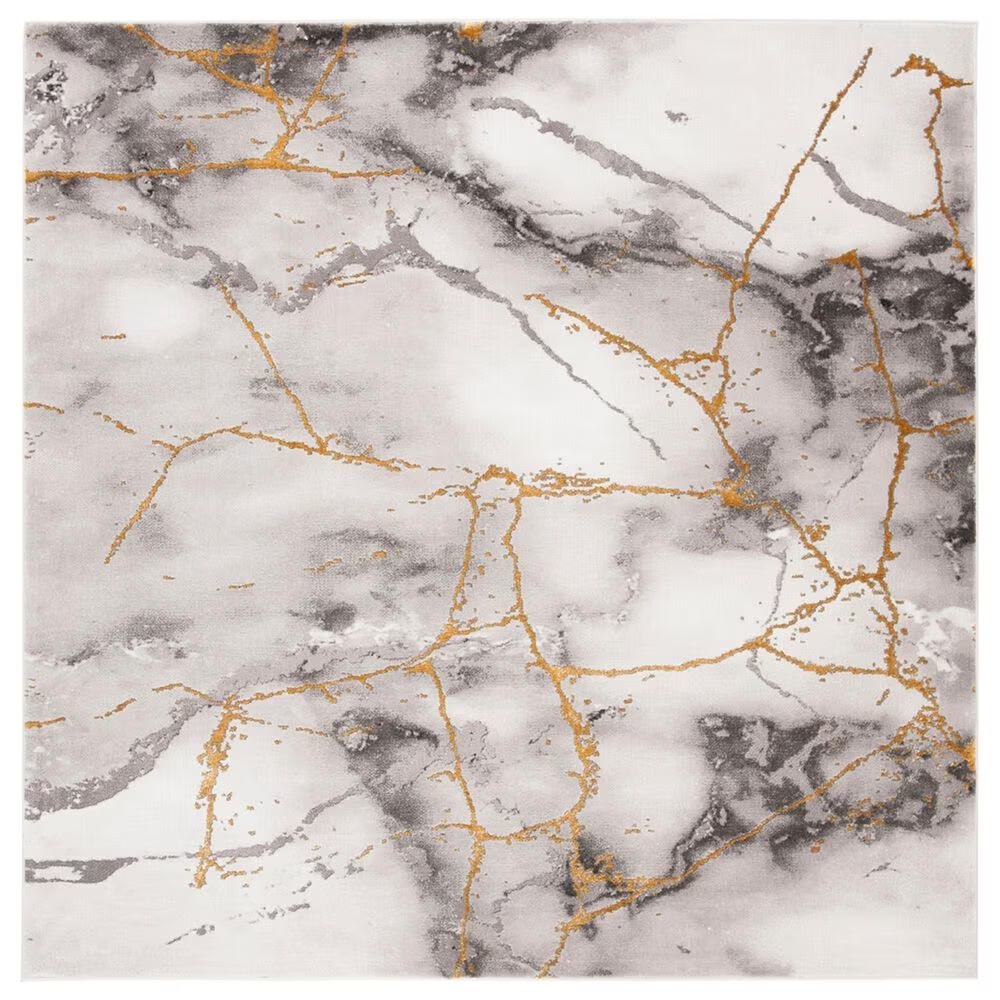 Safavieh Craft CFT877F 9' Square Grey and Gold Area Rug