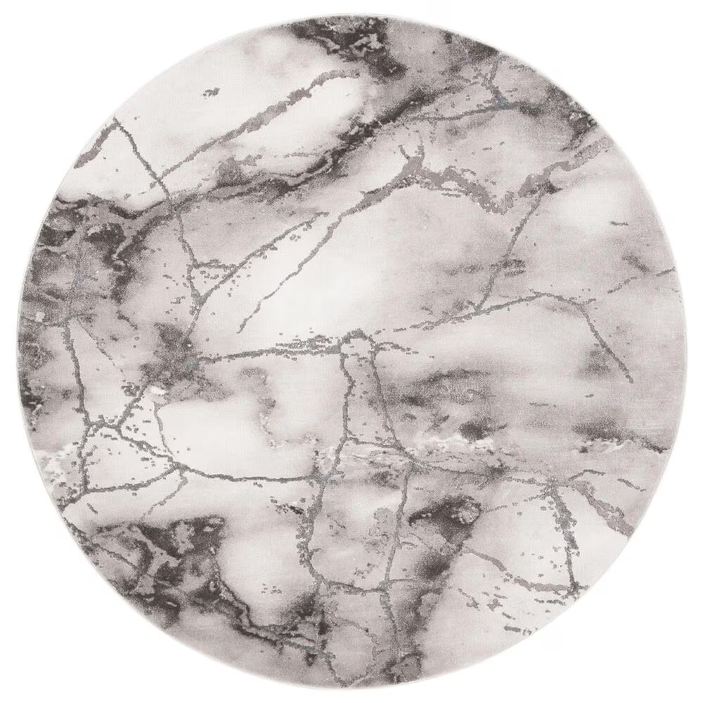 Safavieh Craft CFT877G 6'7" Round Grey and Silver Area Rug