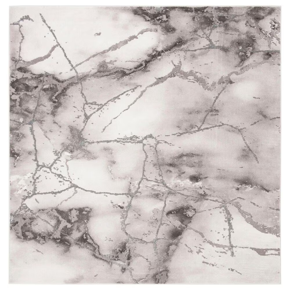 Safavieh Craft CFT877G 8' Square Grey and Silver Area Rug