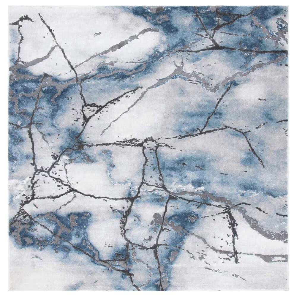 Safavieh Craft CFT877L 4' Square Grey and Blue Area Rug