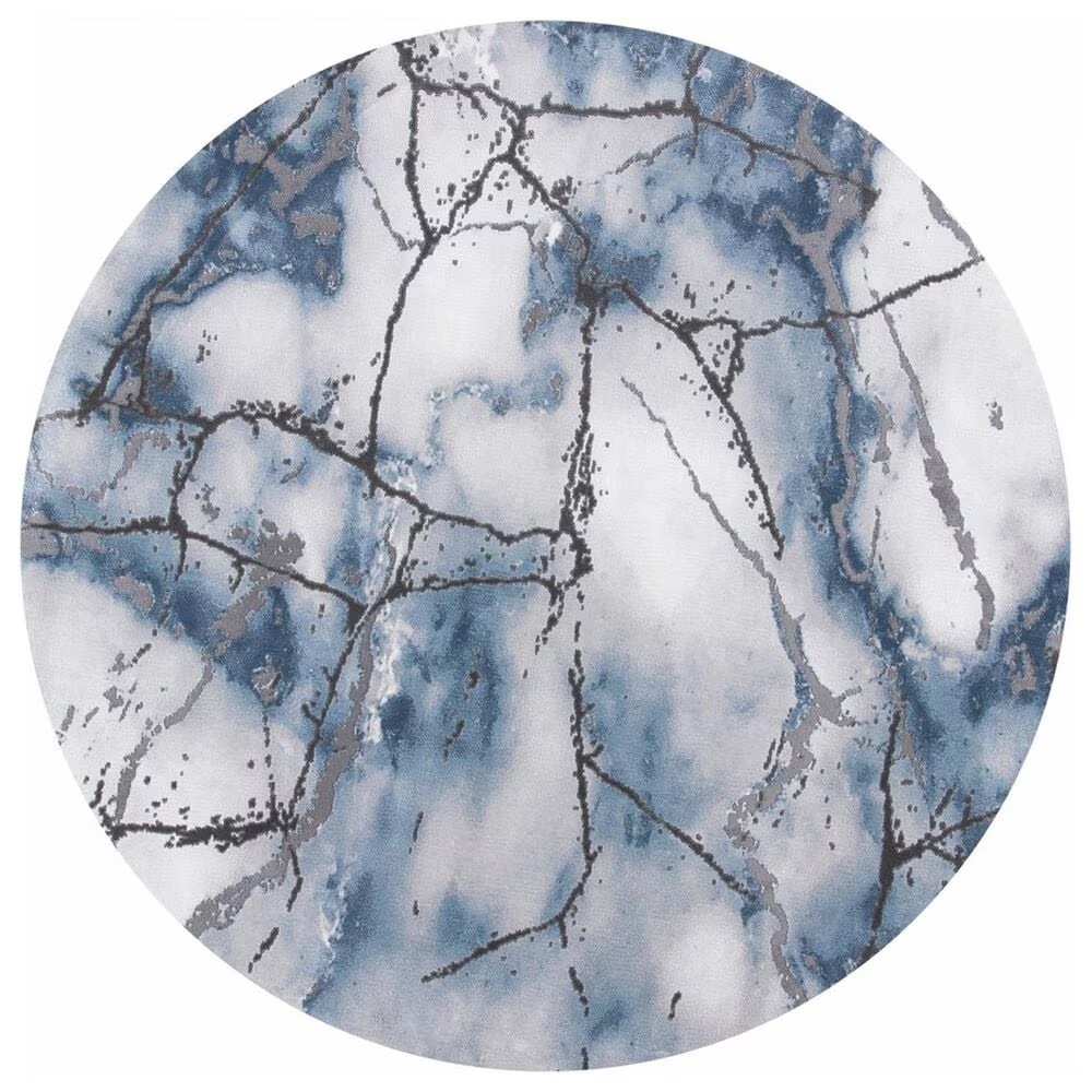 Safavieh Craft CFT877L 9' Round Grey and Blue Area Rug