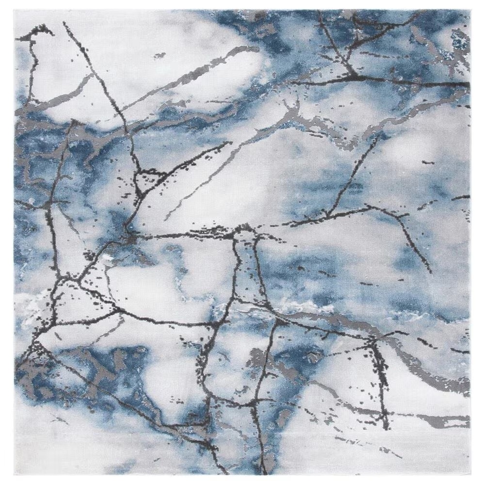 Safavieh Craft CFT877L 9' Square Grey and Blue Area Rug