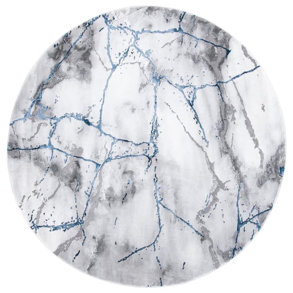Safavieh Craft 10' Round Ivory Grey and Blue Area Rug