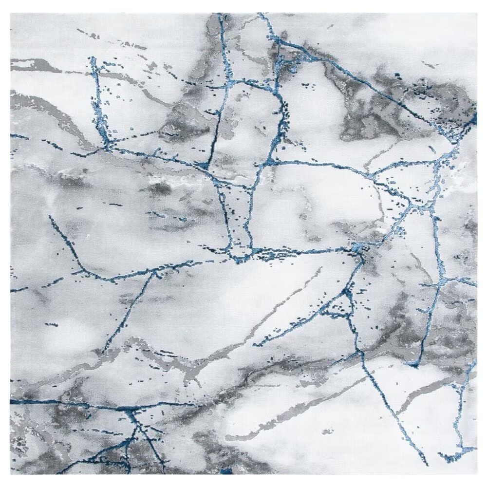 Safavieh Craft 5'3" Square Ivory Grey and Blue Area Rug