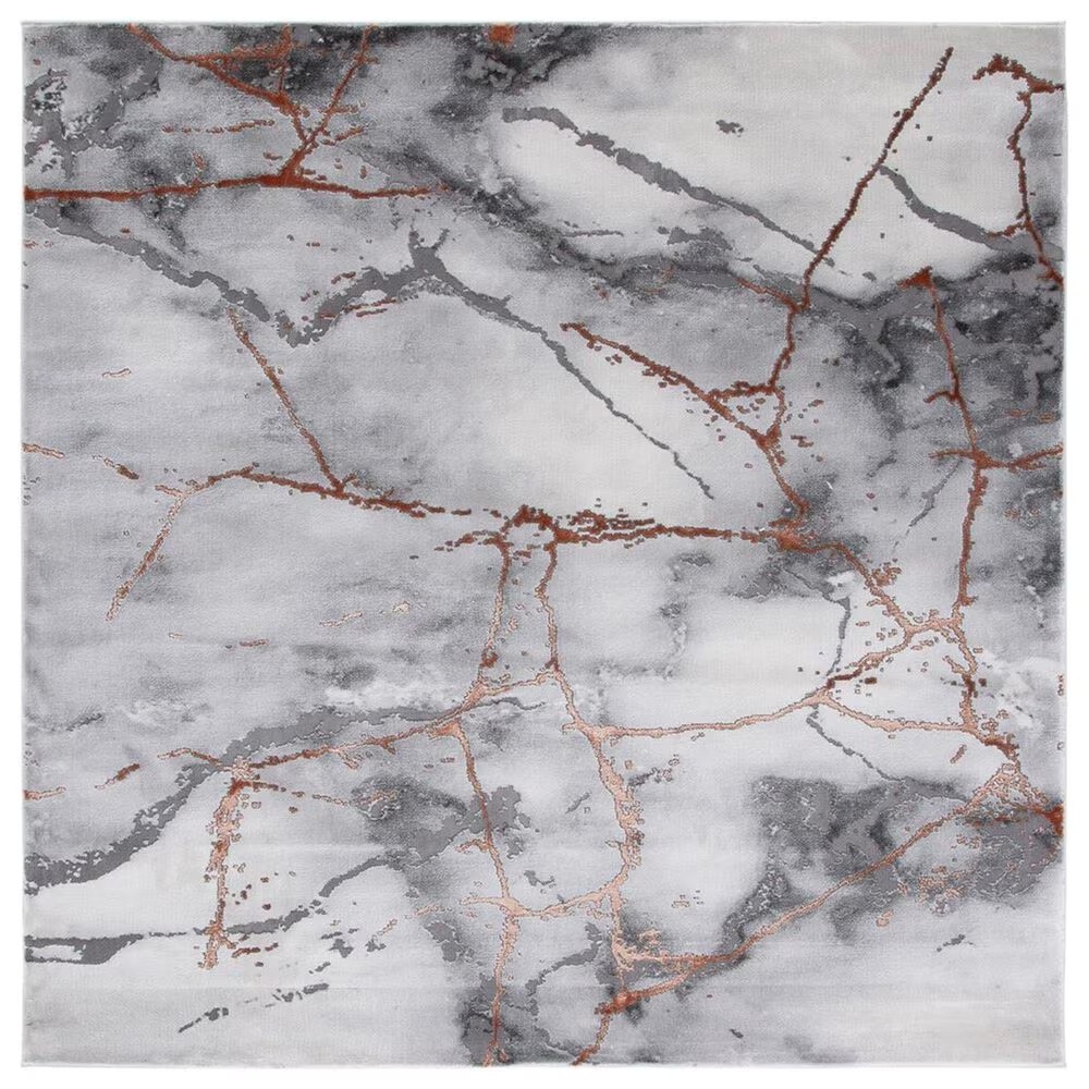 Safavieh Craft CFT877P 6'7" Square Grey and Orange Area Rug