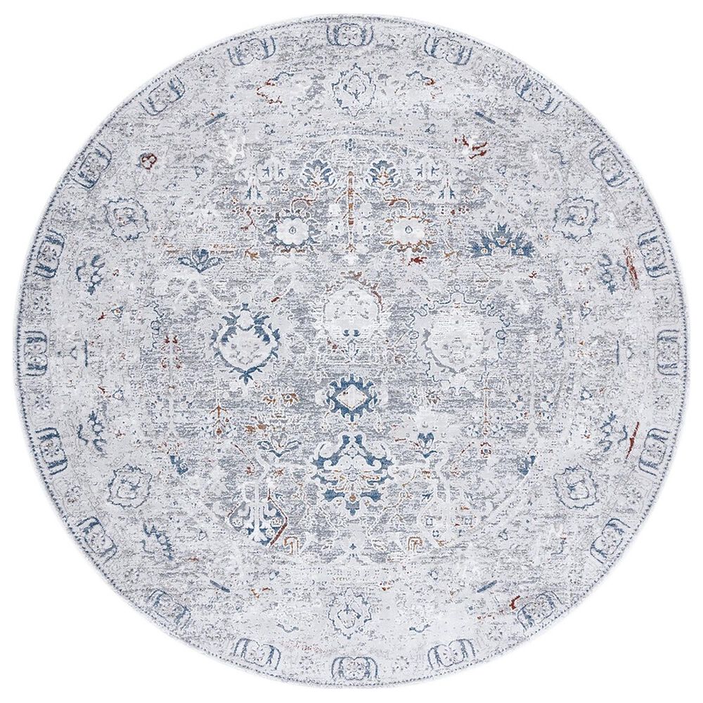 Safavieh Craft CFT927F 6'7" Round Grey and Blue Area Rug