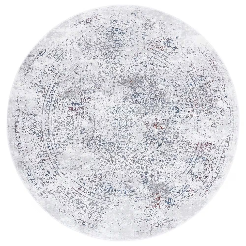 Safavieh Craft CFT955F 6'7" Round Grey and Blue Area Rug