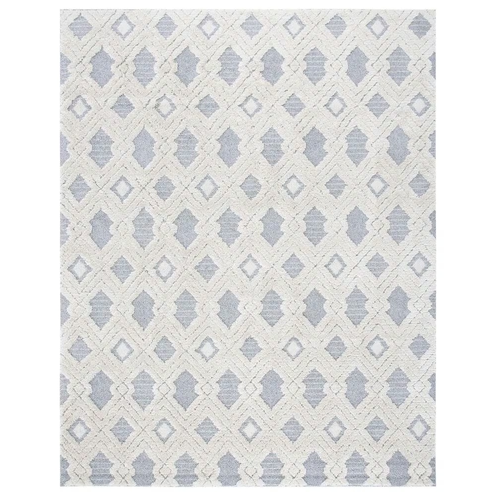 Safavieh Martha Stewart Lucia Shag MSR0728A 8' x 10' White and Light Grey Area Rug