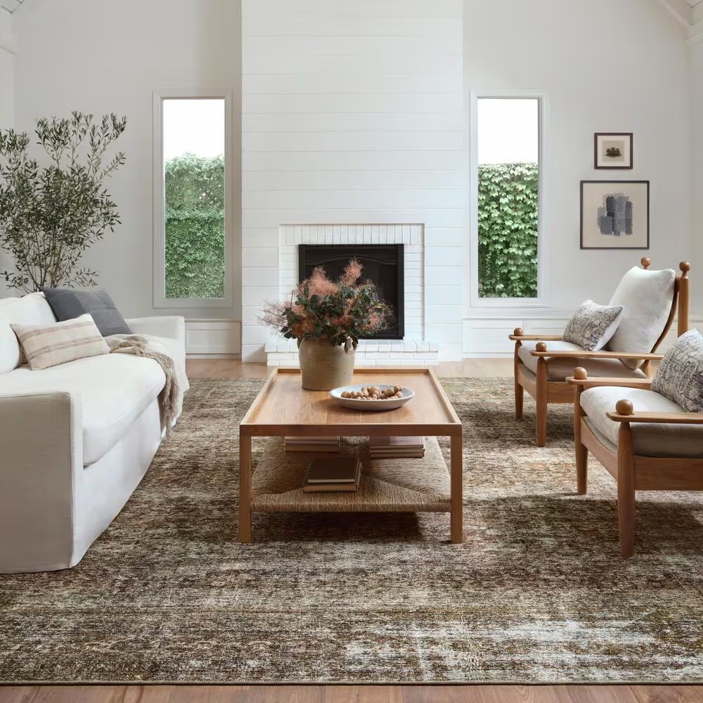Amber Lewis x Loloi Billie 3'6" x 5'6" Tobacco and Rust Area Rug