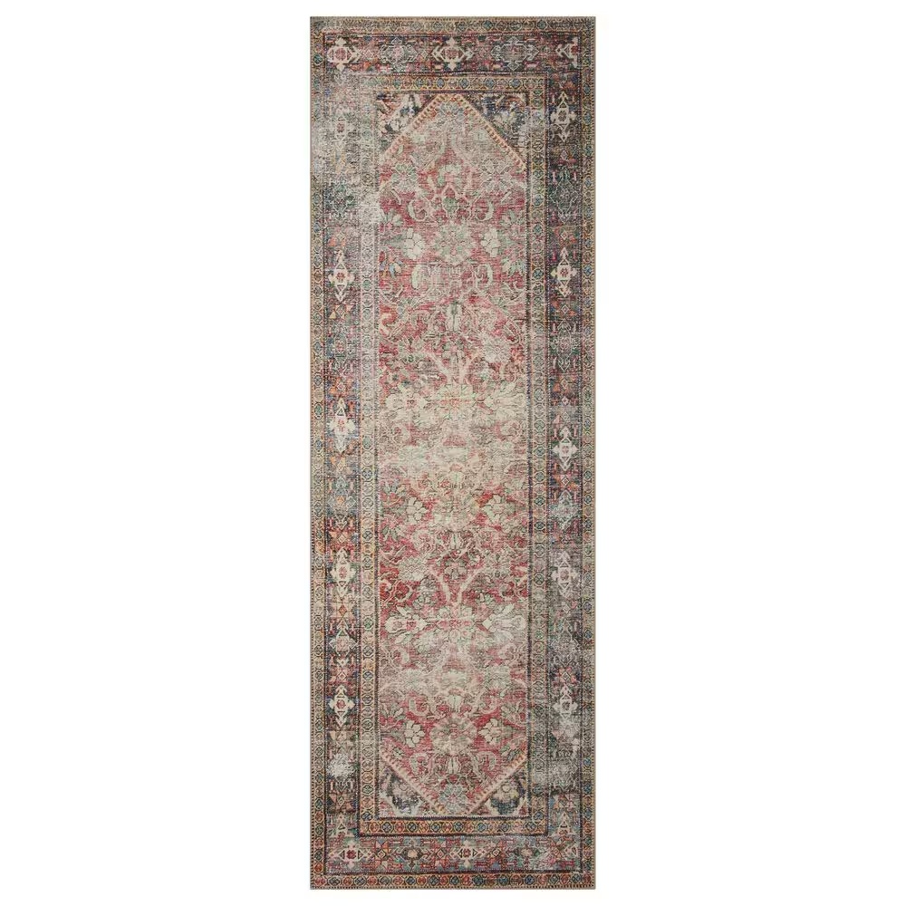 Amber Lewis x Loloi Georgie 2'6" x 7'6" Red and Navy Runner