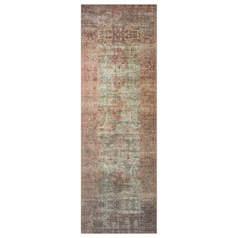 Amber Lewis x Loloi Georgie 2'6" x 7'6" Jade and Sunset Runner