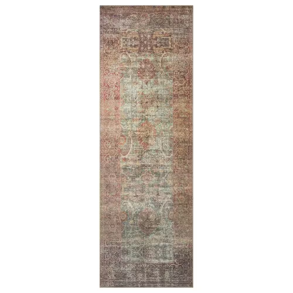 Amber Lewis x Loloi Georgie 2'6" x 12' Jade and Sunset Runner
