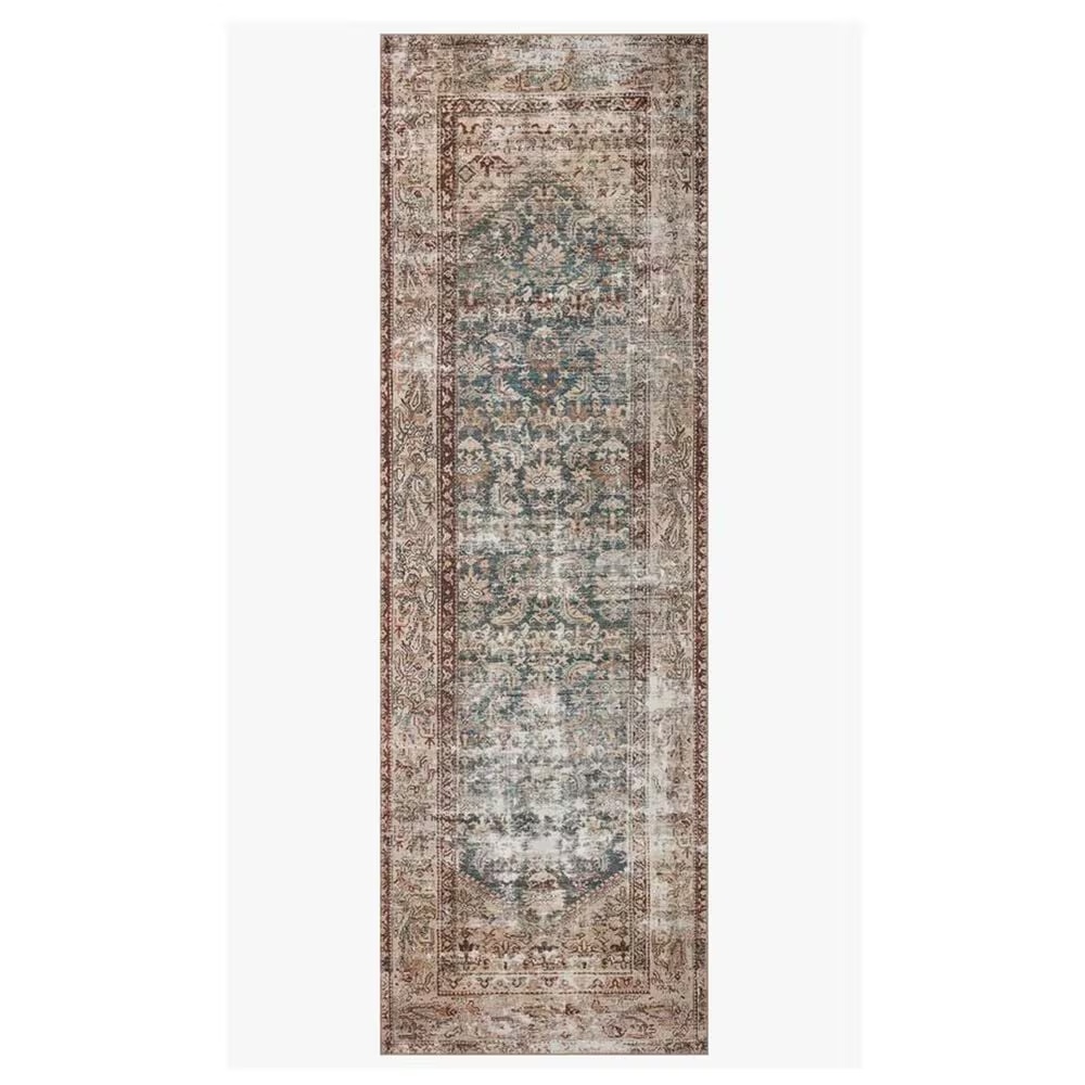 Amber Lewis x Loloi Georgie 2'6" x 9'6" Teal and Antique Runner