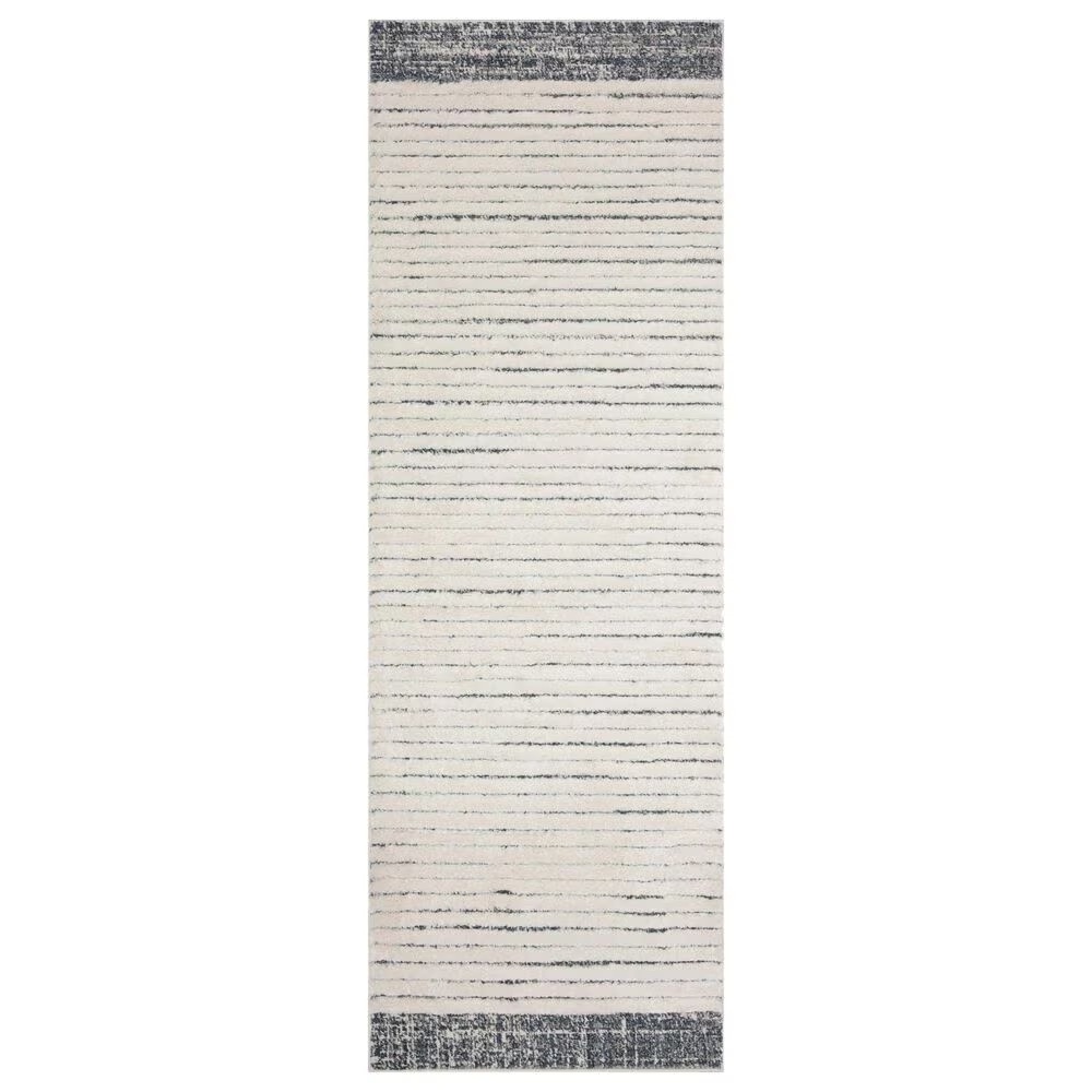 Loloi II Hagen 2'7" x 10'10" White and Ocean Runner
