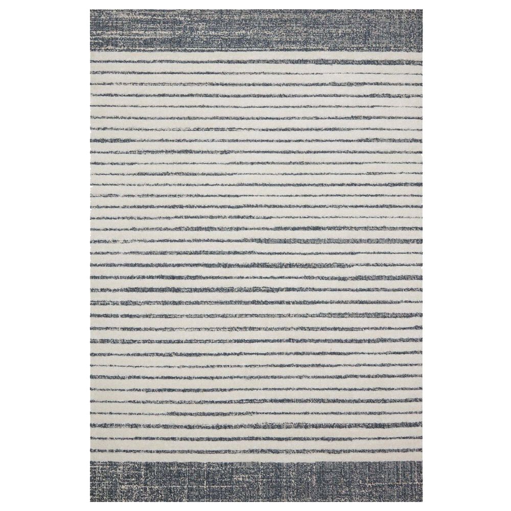 Loloi II Hagen 5'3" x 7'8" White and Ocean Area Rug