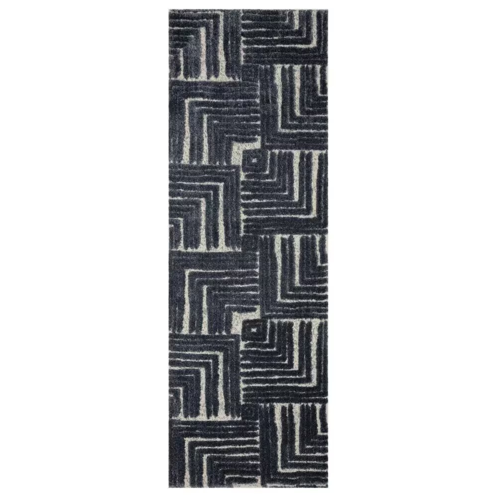 Loloi II Hagen 2'7" x 7'8" Blue and White Runner