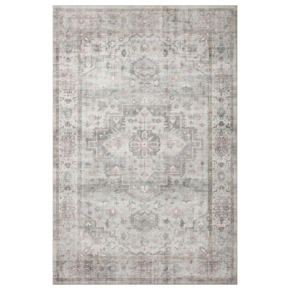 Loloi II Heidi 7'6" x 9'6" Dove and Blush Area Rug