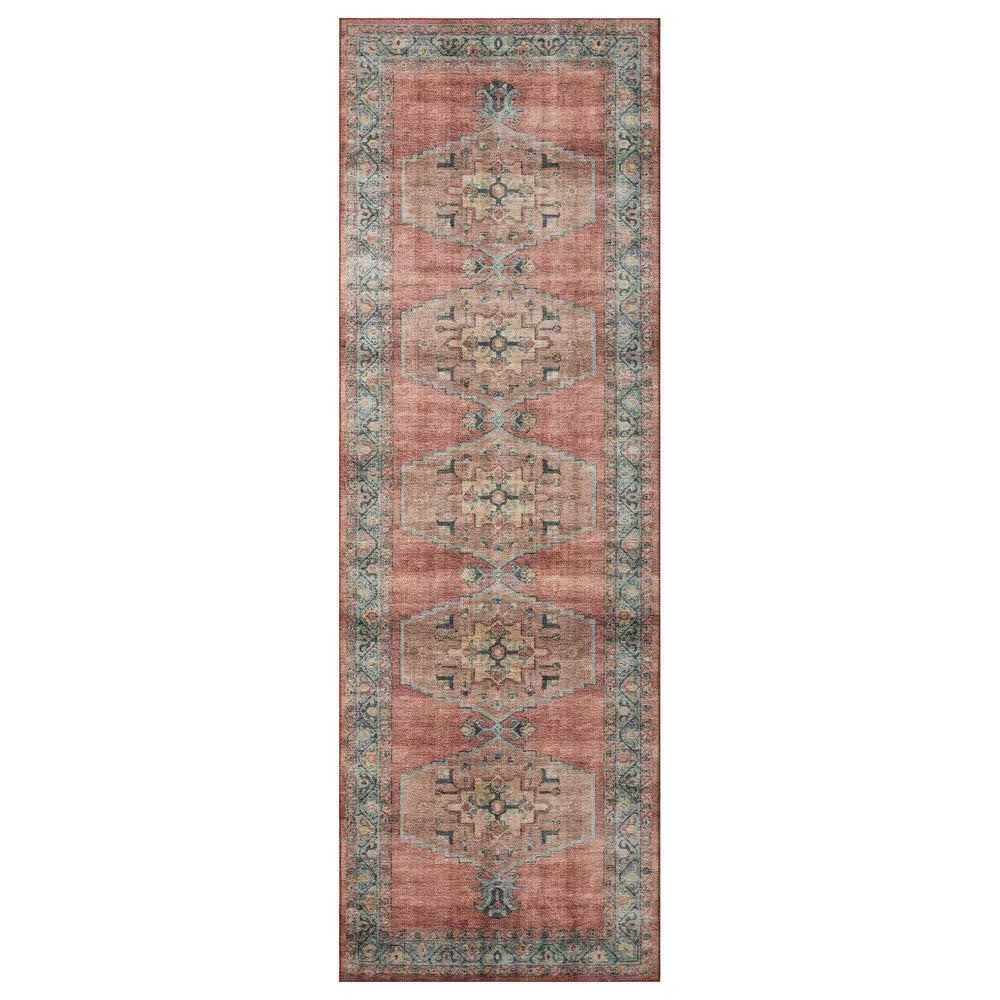 Loloi Heidi 2' x 5' Spice and Aqua Area Rug