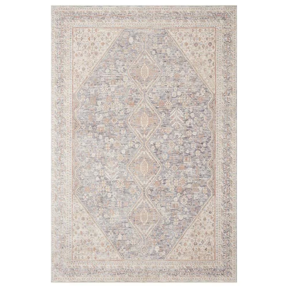 Magnolia Home Carlisle 5'3" Round Blue and Ivory Area Rug