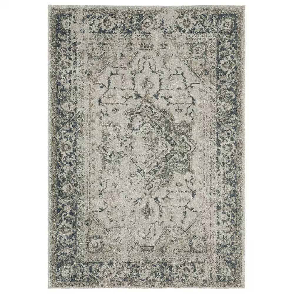 Oriental Weavers Alton Medallion 6'7" x 9'6" Beige and Blue Area Rug