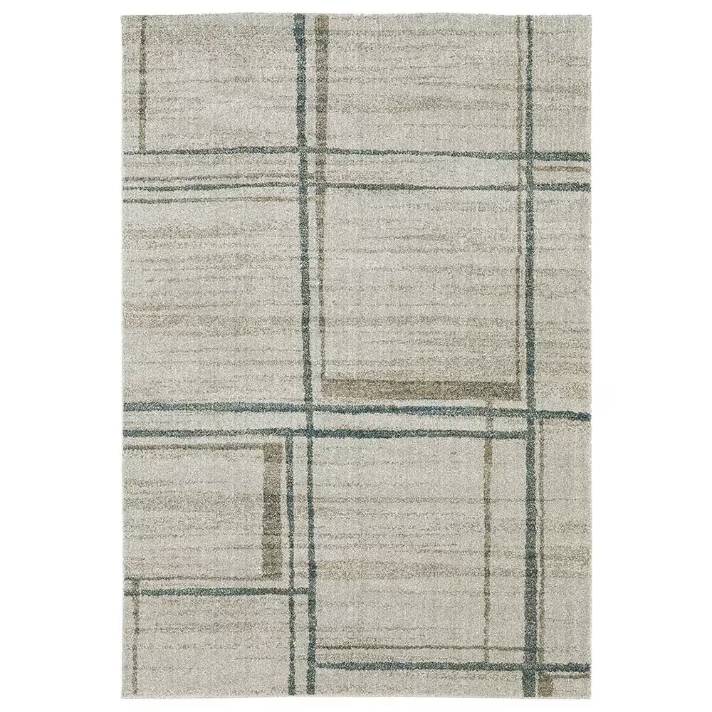Oriental Weavers Alton Geo Shapes 7'10" x 10'10" Beige and Blue Area Rug