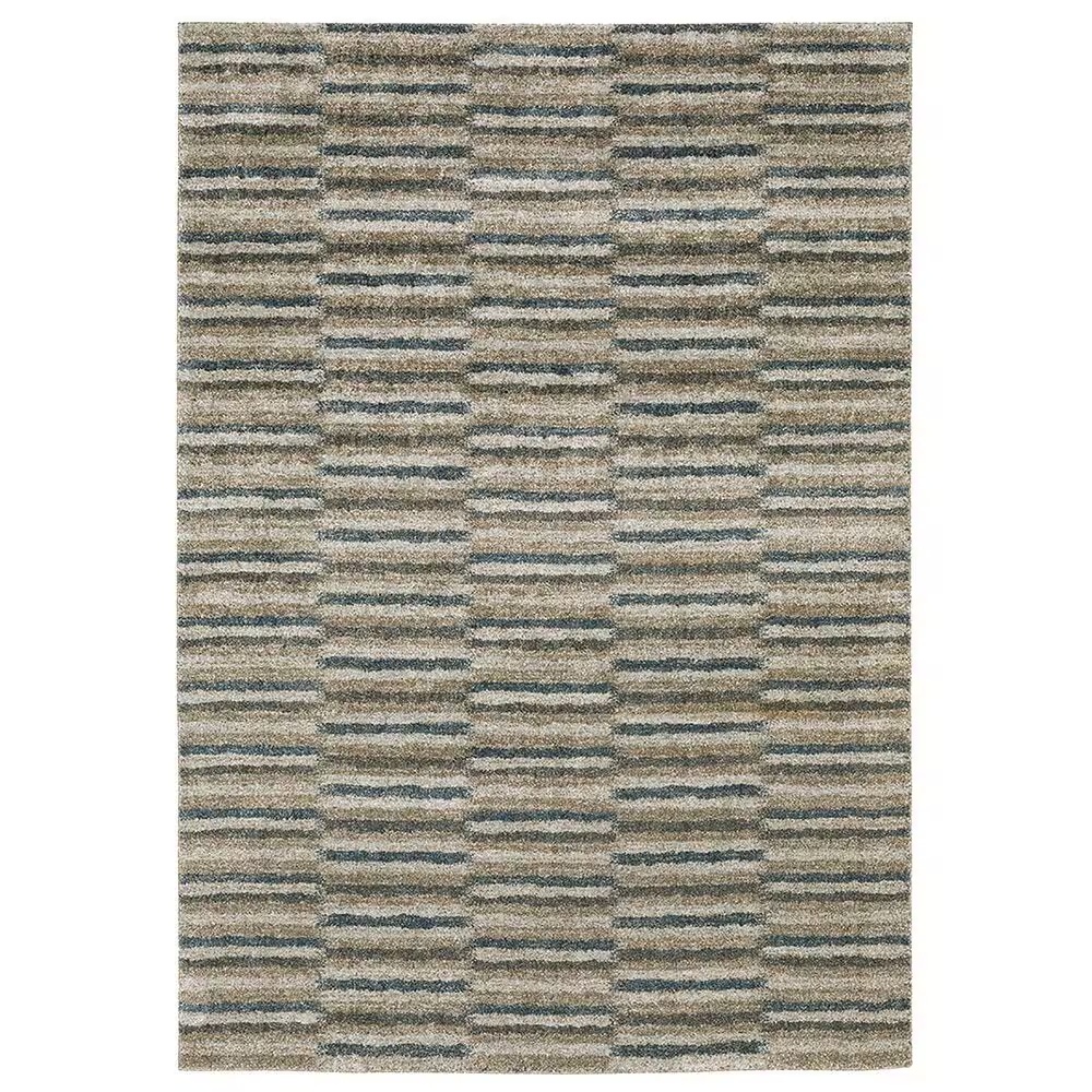 Oriental Weavers Alton 5502D 5'3" x 7'6" Beige and Blue Area Rug