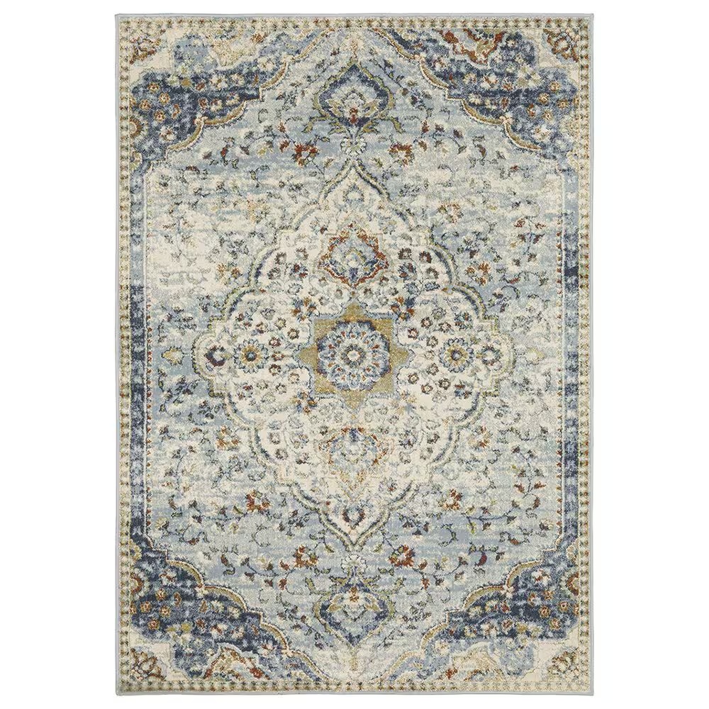 Oriental Weavers Branson BR01A 7'10" x 10' Blue and Multicolor Area Rug