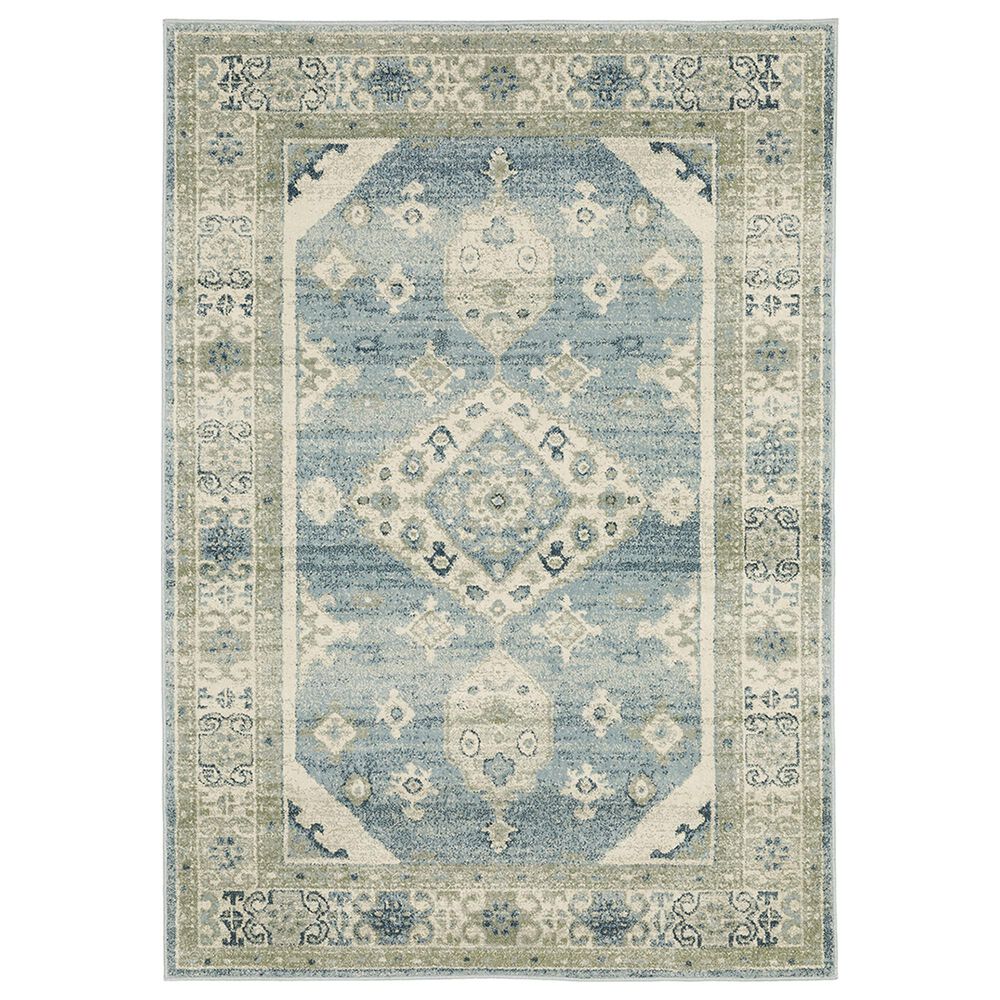 Oriental Weavers Branson 3'3" x 5' Blue and Beige Area Rug