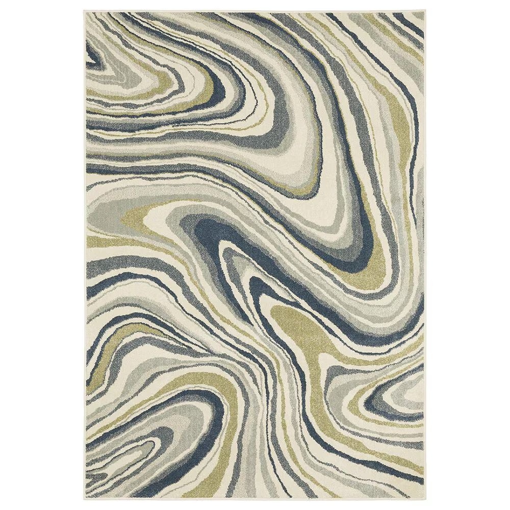Oriental Weavers Branson 6'7" x 9'2" Ivory and Blue Area Rug