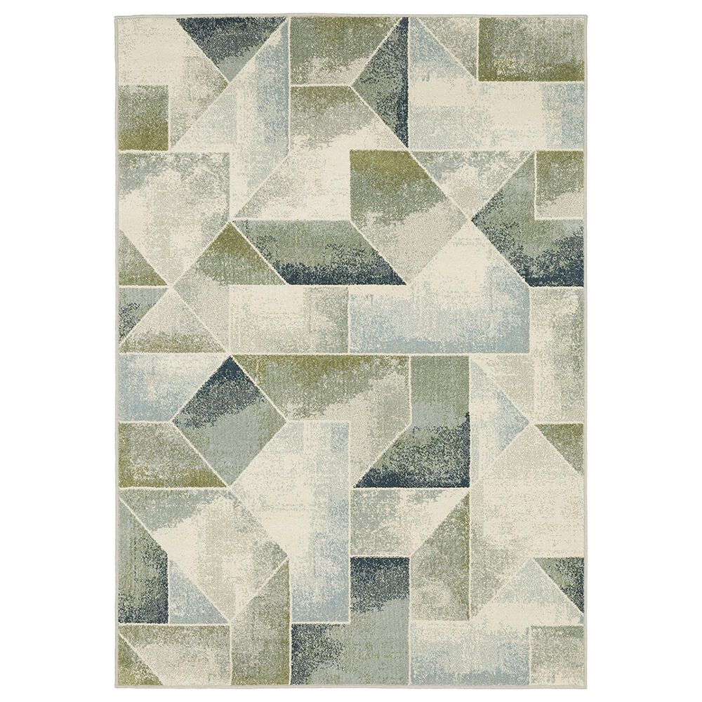 Oriental Weavers Branson Geometric 6'7" x 9'2" Blue and Green Area Rug