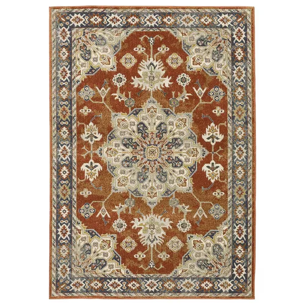 Oriental Weavers Branson 9'10" x 12'10" Rust and Beige Area Rug