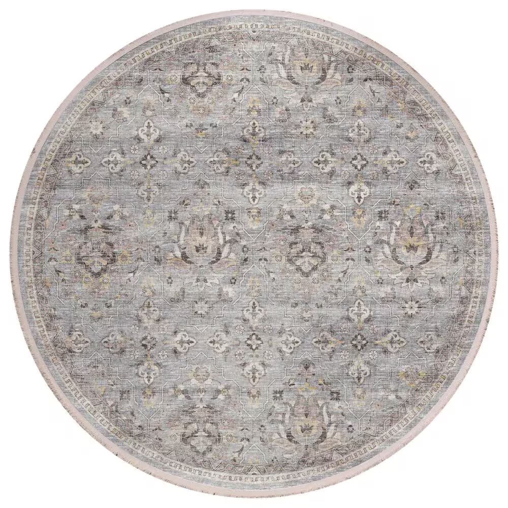Dalyn Rug Company Marbella 8' Round Silver Area Rug