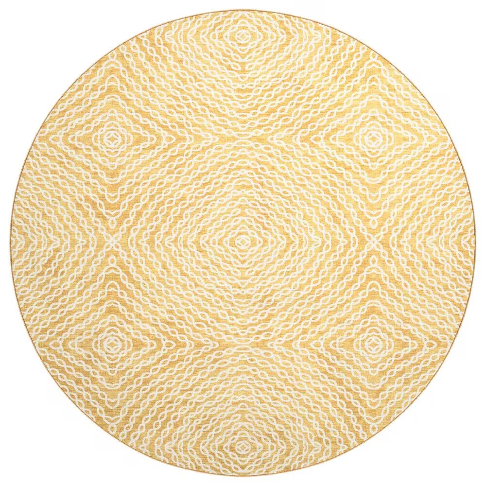 Dalyn Rug Company Brisbane Geometric 8' Round Gold Area Rug