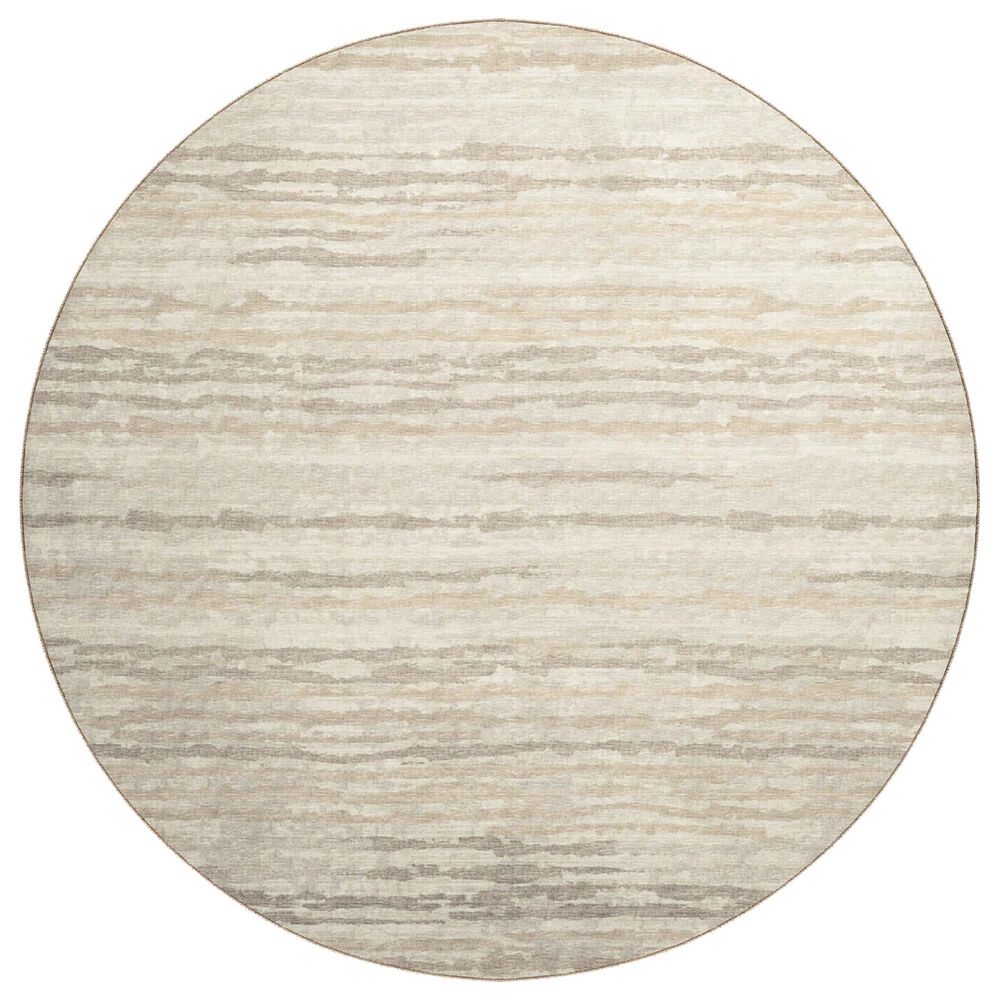 Dalyn Rug Company Brisbane Striped 8' Round Linen Area Rug