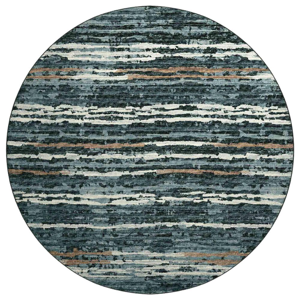 Dalyn Rug Company Brisbane Striped 8' Round Midnight Area Rug