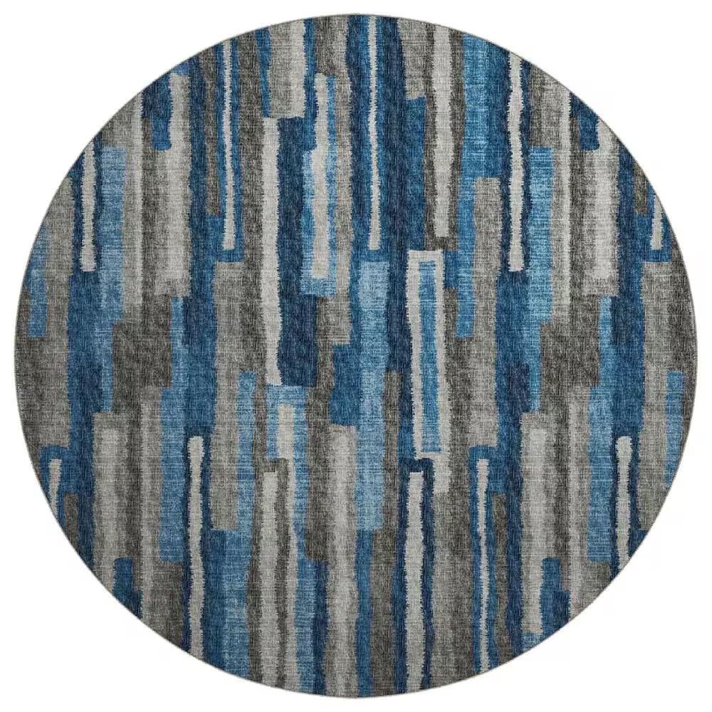 Dalyn Rug Company Brisbane Geometric 8' Round Navy Area Rug