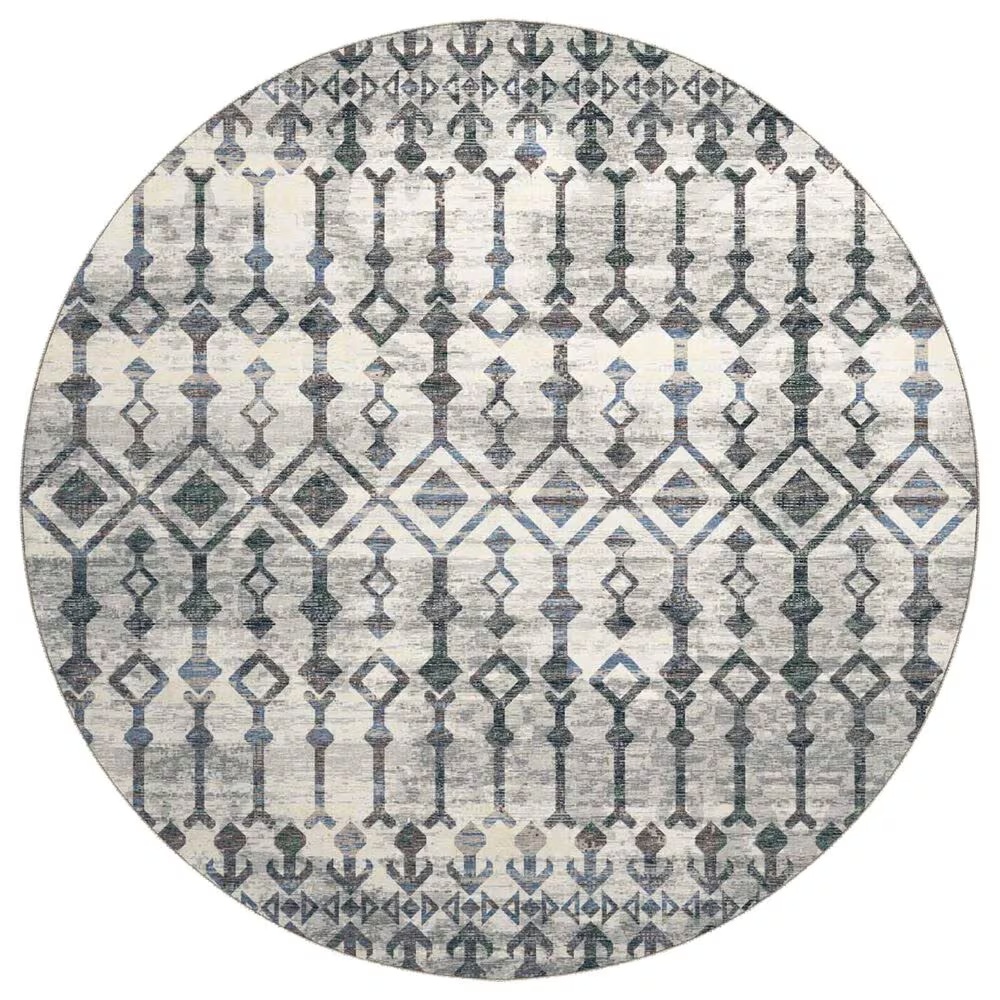 Dalyn Rug Company Brisbane BR8 8' Round Silver Area Rug