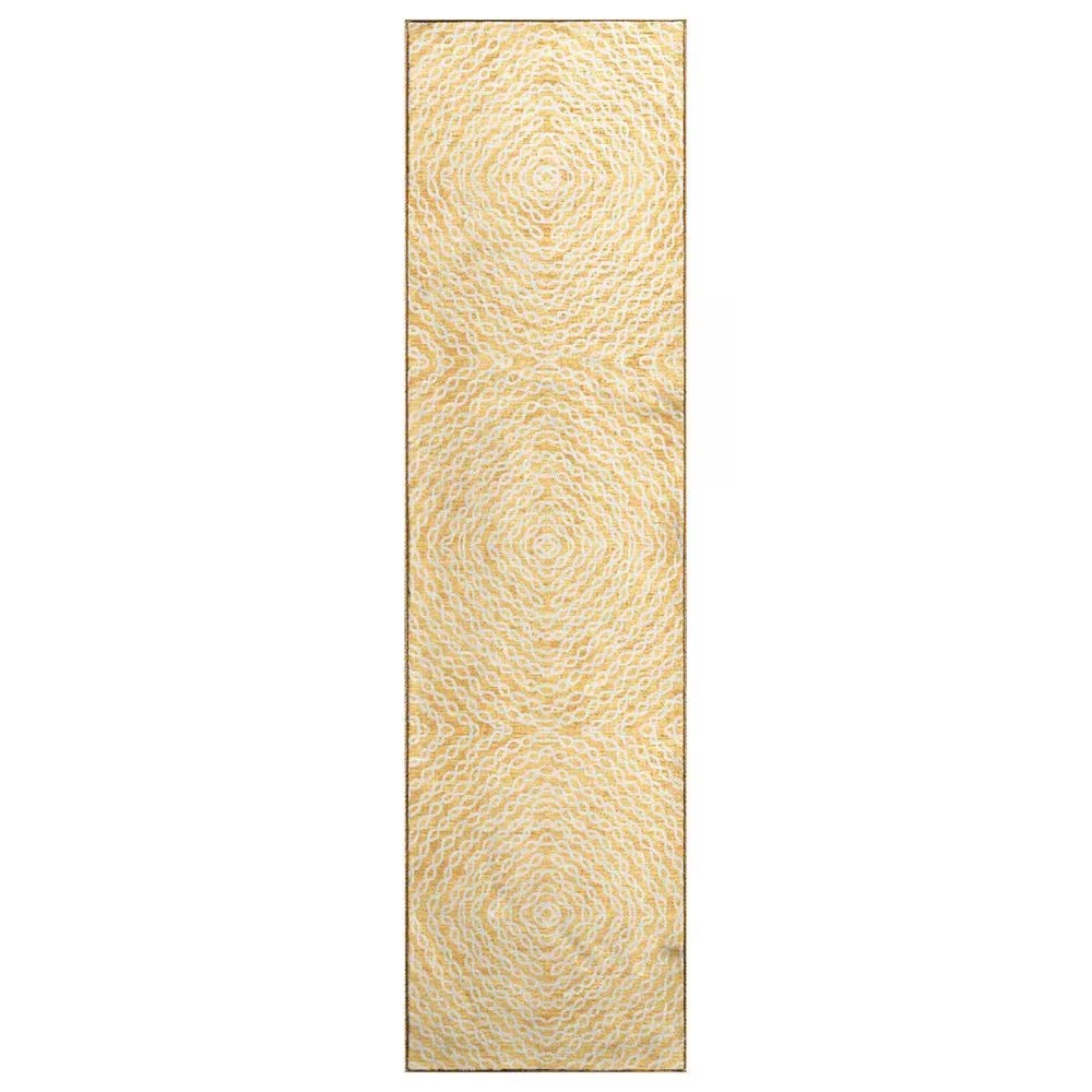 Dalyn Rug Company Brisbane Geometric 2'3" x 7'6" Gold Runner
