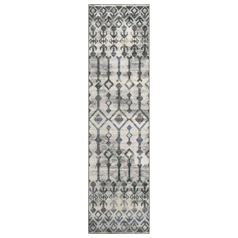 Dalyn Rug Company Brisbane 2'3" x 7'6" Silver Runner